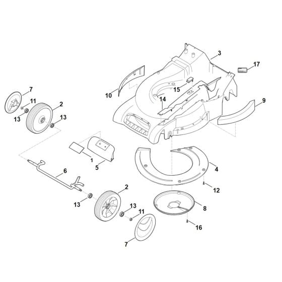 Housing, Front Axle for Stihl RM 545.1 VE Mower