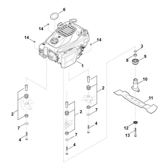 Engine, Blade for Stihl RM 545.1 VM Mower