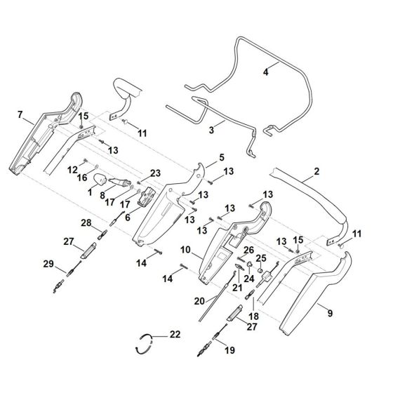 Handle Upper Part for Stihl RM 545.1 VR Mower