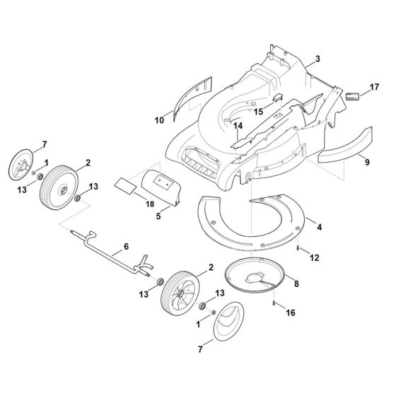 Housing, Front Axle for Stihl RM 545.1 VR Mower