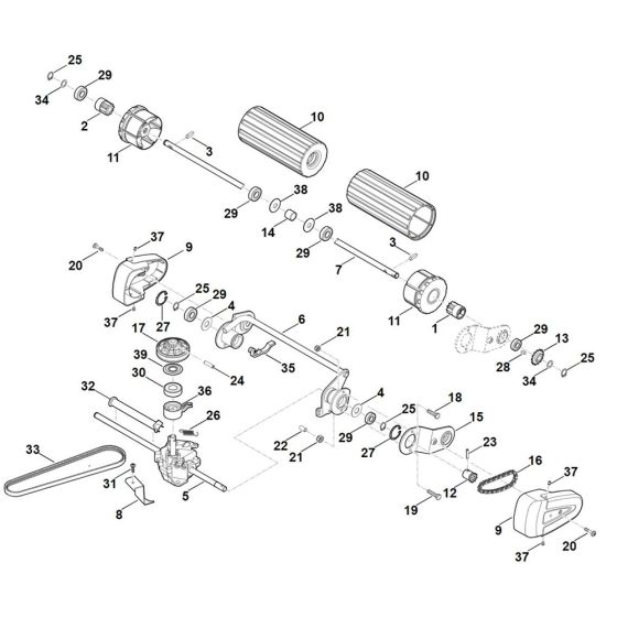 Shaft, Drive for Stihl RM 545.1 VR Mower