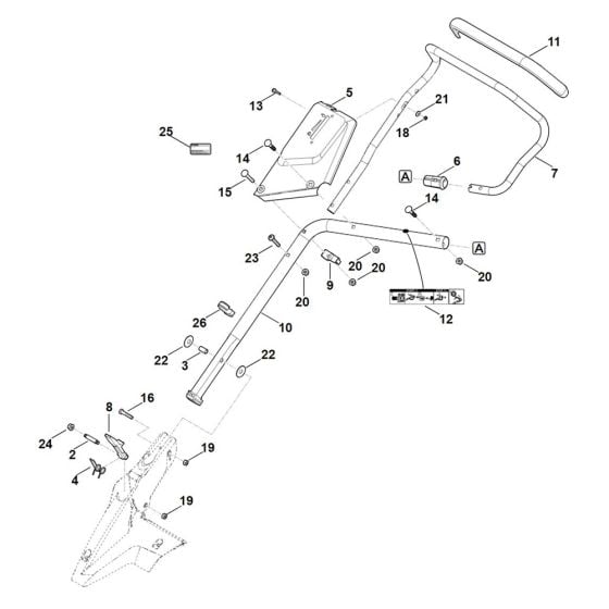 Handle Lower Part for Stihl RM 650.0 VE Mower