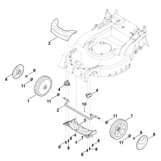 Front Axle, Cover for Stihl RM 650.0 VE Mower