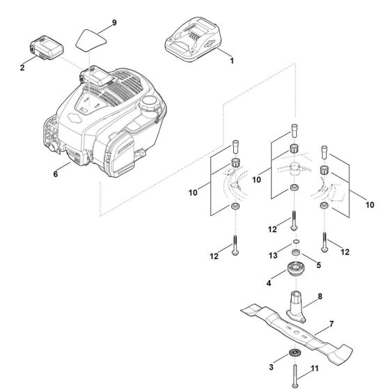 Engine, Blade for Stihl RM 650.0 VE Mower