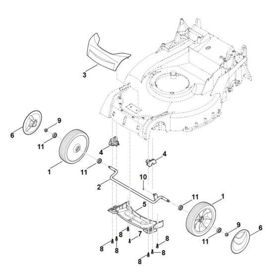 Front Axle, Cover for Stihl RM 650.1 VE Mower