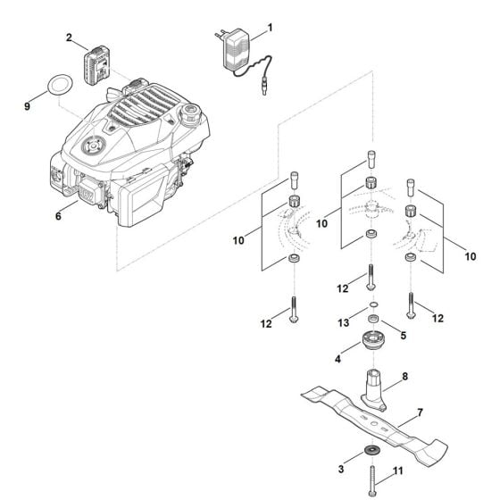 Engine, Blade for Stihl RM 650.1 VE Mower