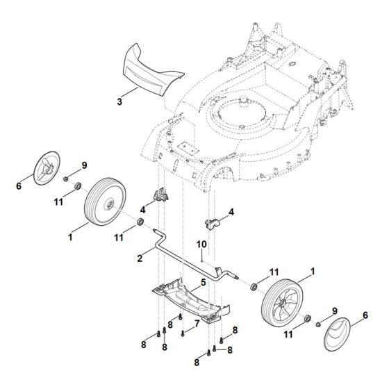 Front Axle, Cover for Stihl RM 655.0 YS Mower