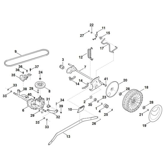 Shaft, Gear Box for Stihl RM 655.0 YS Mower