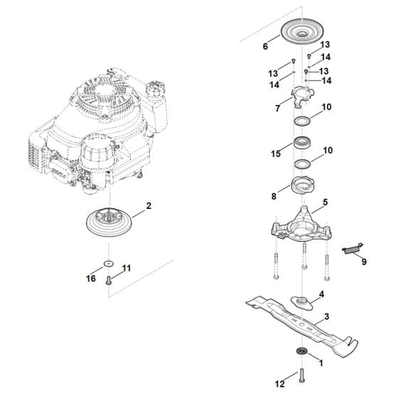 Blade, Blade Clutch for Stihl RM 655.0 YS Mower