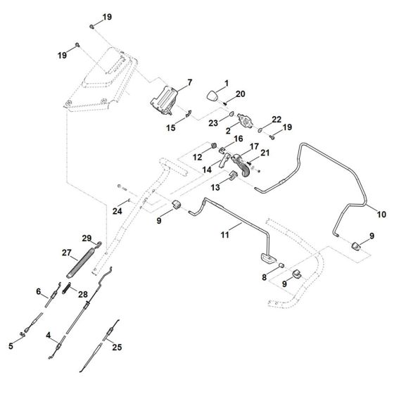 Handle Upper Part for Stihl RM 655.1 RS Mower