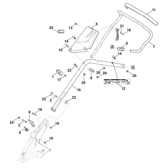 Handle Lower Part for Stihl RM 655.1 RS Mower