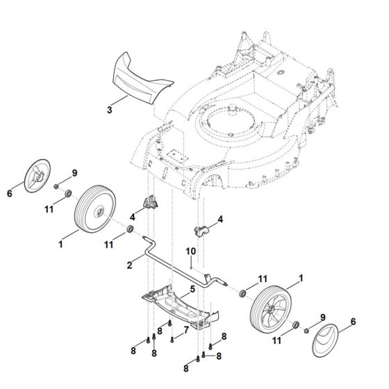 Front Axle, Cover for Stihl RM 655.1 RS Mower