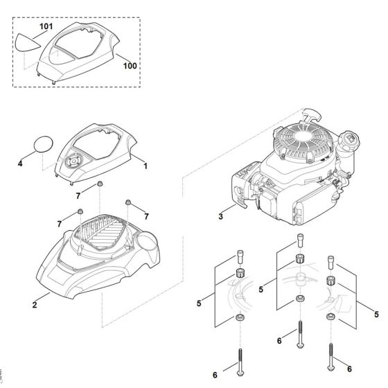 Engine for Stihl RM 655.1 RS Mower