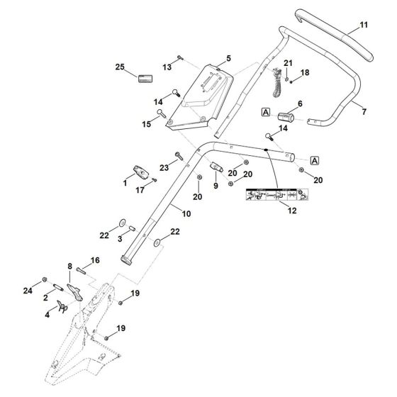 Handle Lower Part for Stihl RM 655.1 VS Mower