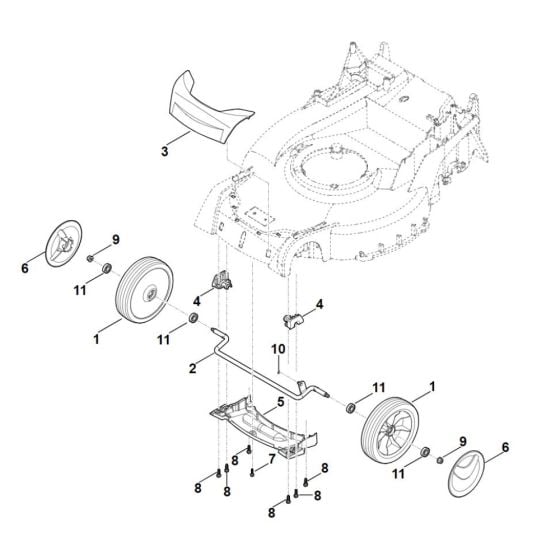 Front Axle, Cover for Stihl RM 655.1 VS Mower