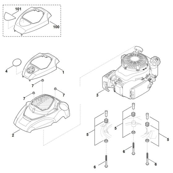 Engine for Stihl RM 655.1 VS Mower