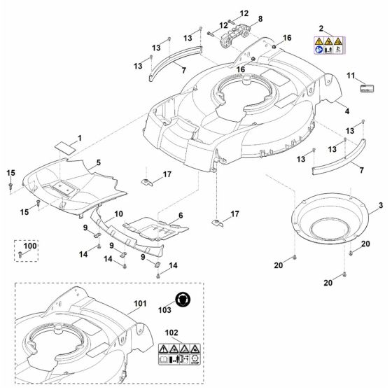 Housing Assembly for Stihl RM 4.0 RTP Mower