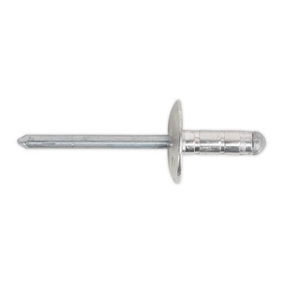 Aluminium Multi-Grip Rivet Large Flange 4.8 x 13mm Pack of 200 Sealey Part No. RM4813L