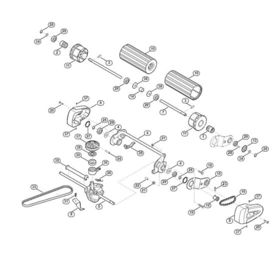 Shaft, Drive Assembly for Stihl RM 545.0 VR Petrol Mowers