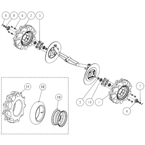 Front Wheel Assembly for OREC RM830 Mower