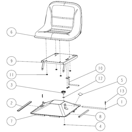 Seat Assembly for OREC RM830 Mower