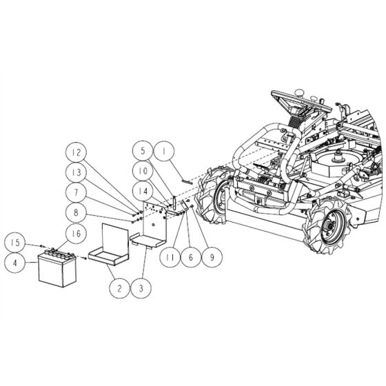 Battery Holder Assembly for OREC RM830 Mower