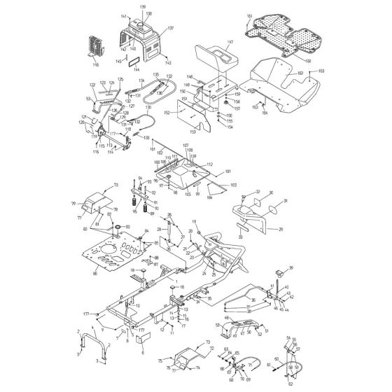 Frame, Control Assembly for OREC RM86G Mower