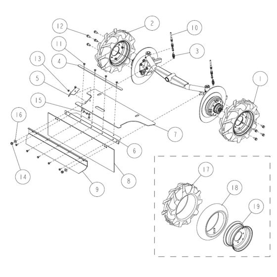 Front Wheel Assembly for OREC RM88 Mower