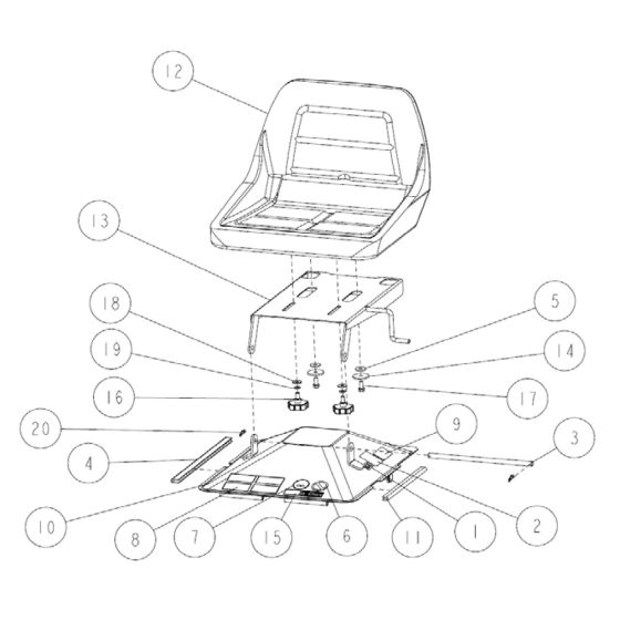 Seat Assembly for OREC RM88 Mower