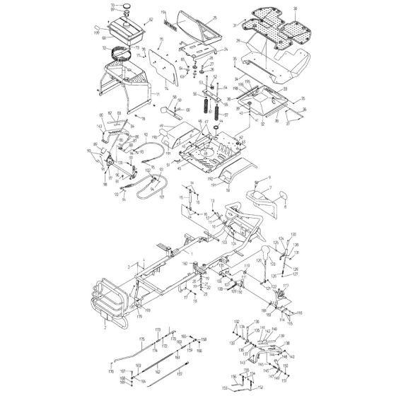 Frame, Control Assembly for OREC RM94 Mower