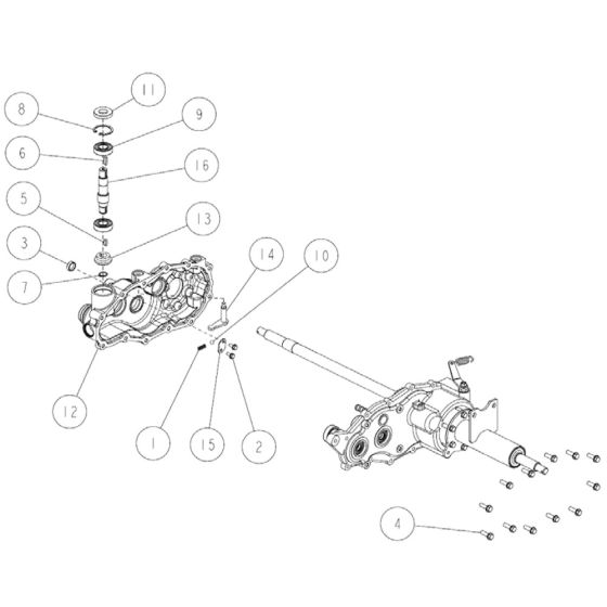 Transmission Assembly -4 for OREC RM97 Mower