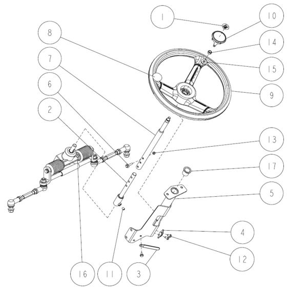 Steering Assembly -1 for OREC RM97 Mower