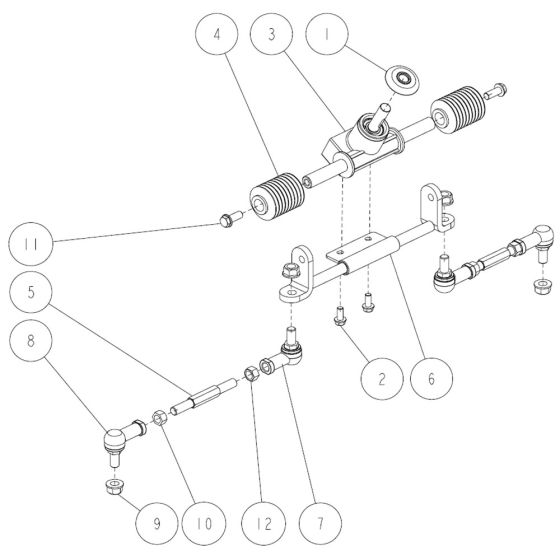 Steering Assembly -2 for OREC RM97 Mower