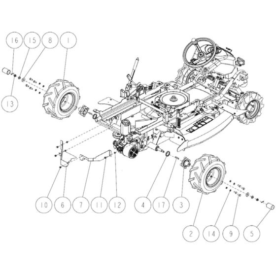 Rear Wheel Assembly for OREC RM97 Mower