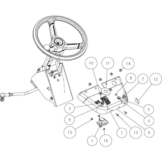 Steering Assembly for OREC RM980F Mower