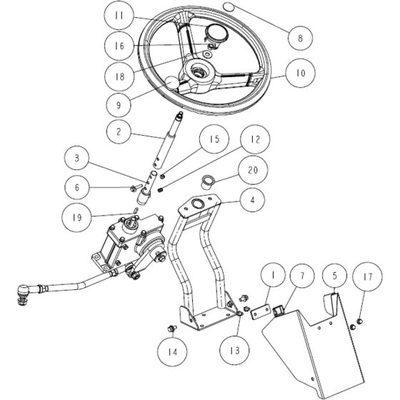 Steering Assembly -1 for OREC RM980F Mower