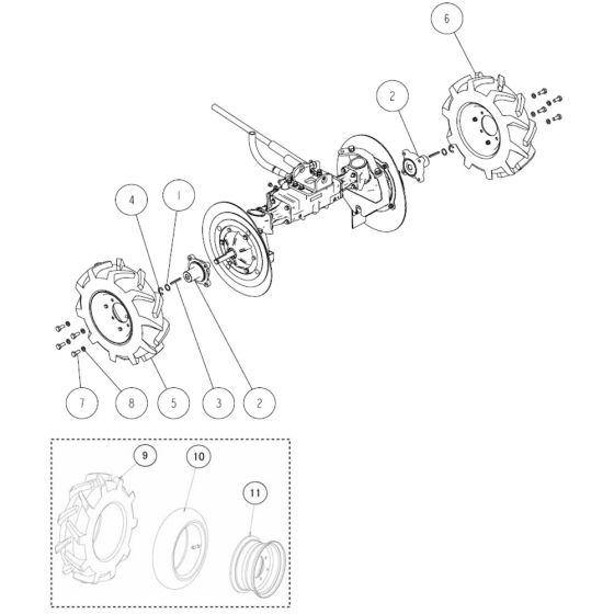 Front Wheel Assembly for OREC RM980F Mower