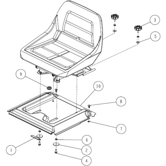 Seat Assembly for OREC RM980F Mower