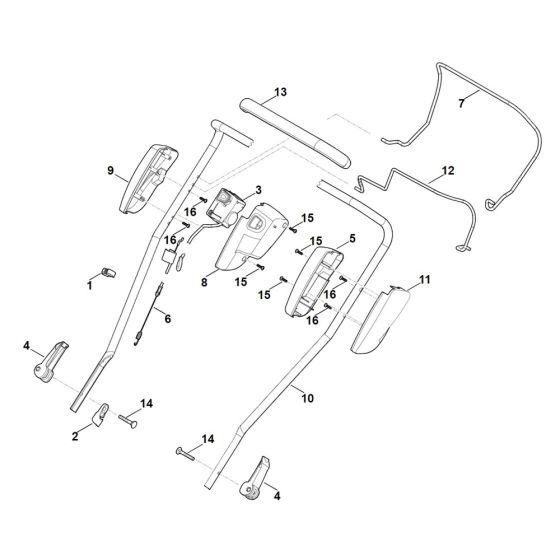 Handle Upper Part for Stihl RMA 2.1 RP Cordless Mower