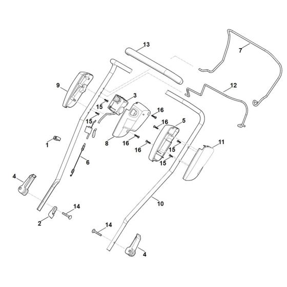 Handle Upper Part for Stihl RMA 2.1 RT Cordless Mower