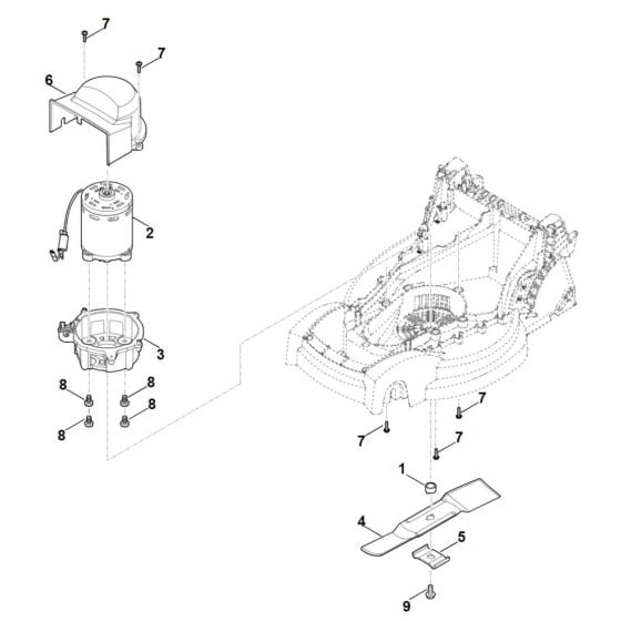 Engine, Blade for Stihl RMA 235.1 Cordless Mower