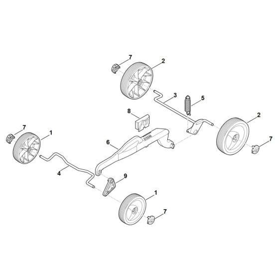 Chassis, Height Adjustment for Stihl RMA 239.1 Cordless Mower