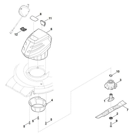 Engine, Blade for Stihl RMA 248.0 Cordless Mower