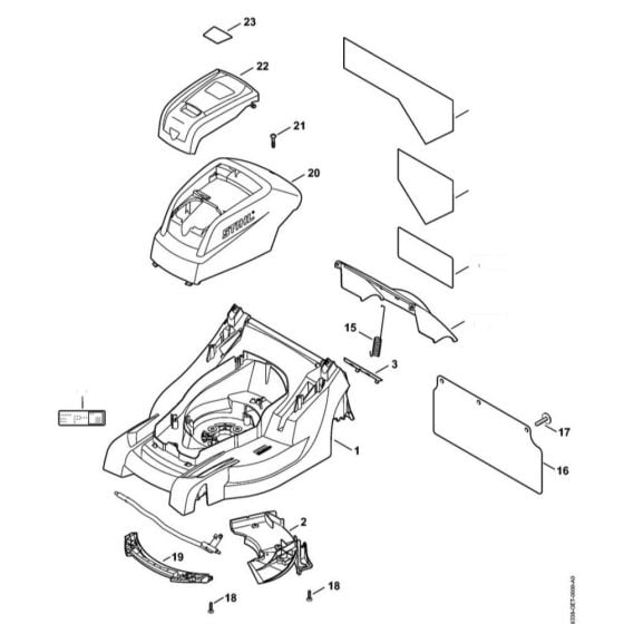 Housing, Hood for Stihl RMA 410 C Cordless Mower