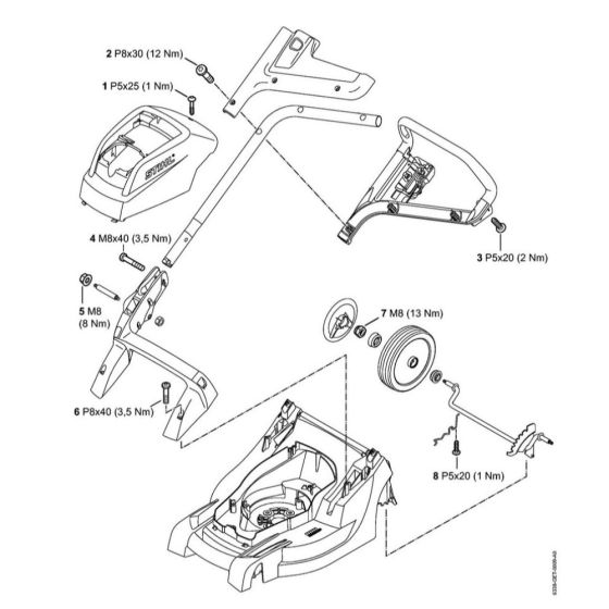 Tightening Torques (1) for Stihl RMA 410 C Cordless Mower