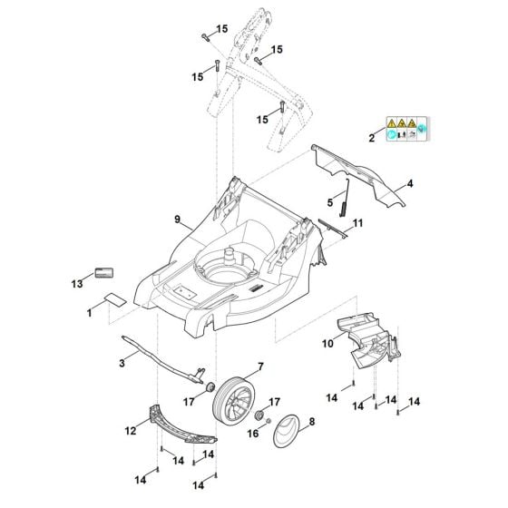 Housing, Front Axle for Stihl RMA 443.1 TC Cordless Mower