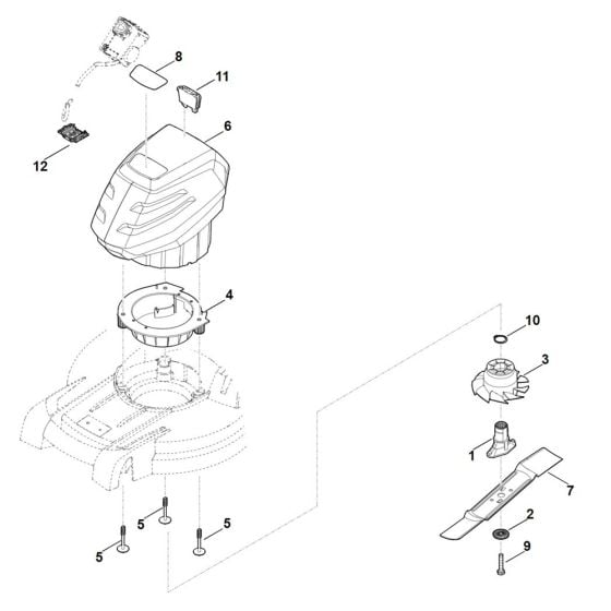 Engine, Blade for Stihl RMA 443.1 TC Cordless Mower