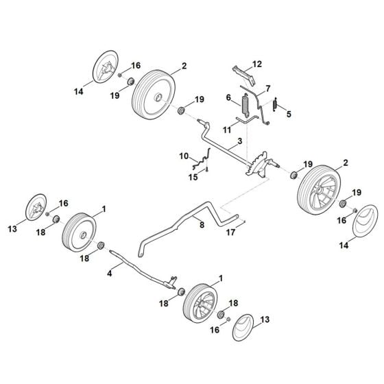 Chassis, Height Adjuster for Stihl RMA 443.2 C Cordless Mower