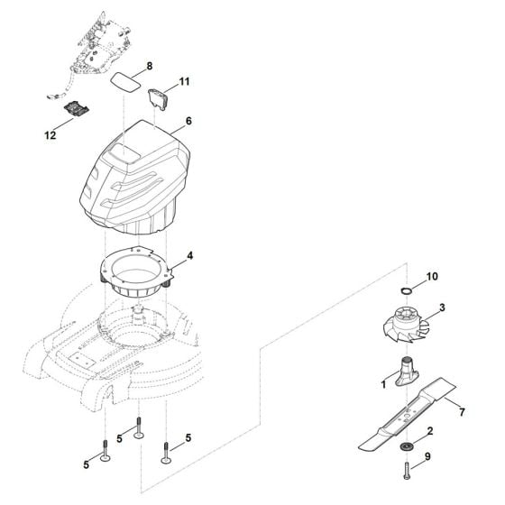 Engine, Blade for Stihl RMA 443.2 C Cordless Mower