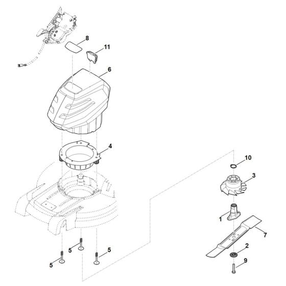 Engine, Blade for Stihl RMA 443.2 VC Cordless Mower